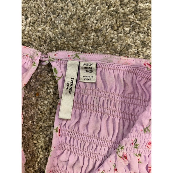 Ever New Lilac Dress US Size 20 Feminine Ruffle Purple Paisley Wedding Garden - Picture 4 of 8